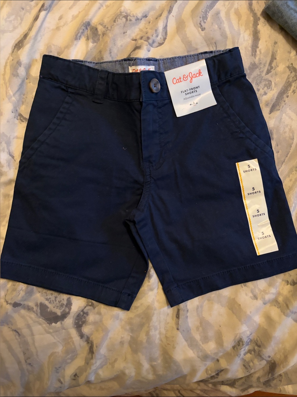 Cat & Jack Navy Blue Kids Flat-Front Shorts
